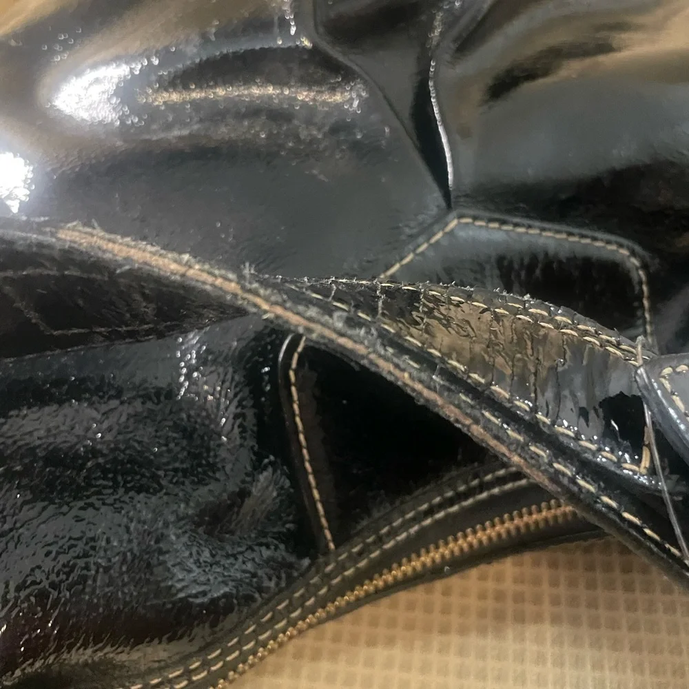 Dooney & Bourke Patent Leather Black Hobo Bag